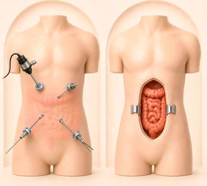 Comparación entre cirugía laparoscópica y cirugía abierta de colon