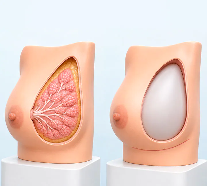 Representación de una mastectomía con preservación de piel